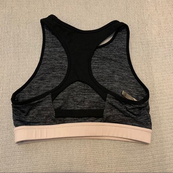 Mono B Dark Grey + Pink High Neck Sports Bra - Small - Picture 3 of 5
